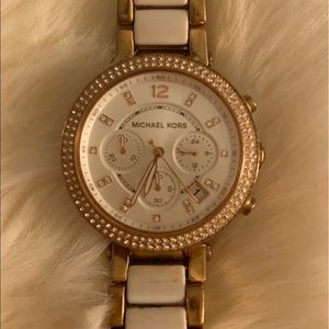 Parker Gold Tone-White Acetate Watch